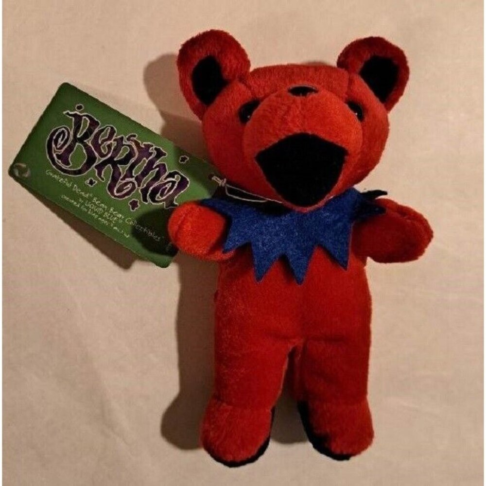 Red Bertha Bear Grateful Dead Beanie Limited Edition Plush Doll Novelty Beanbag